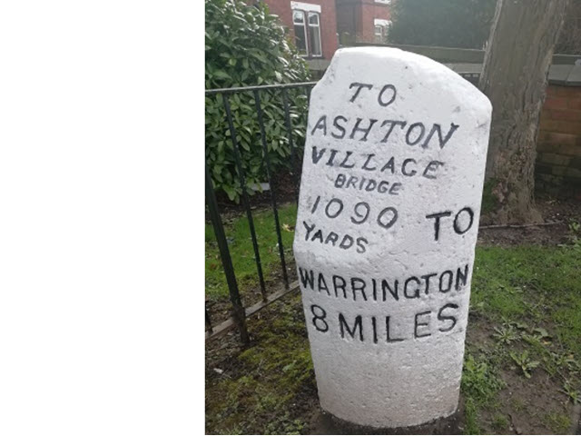 Milestone in front of War Memorial